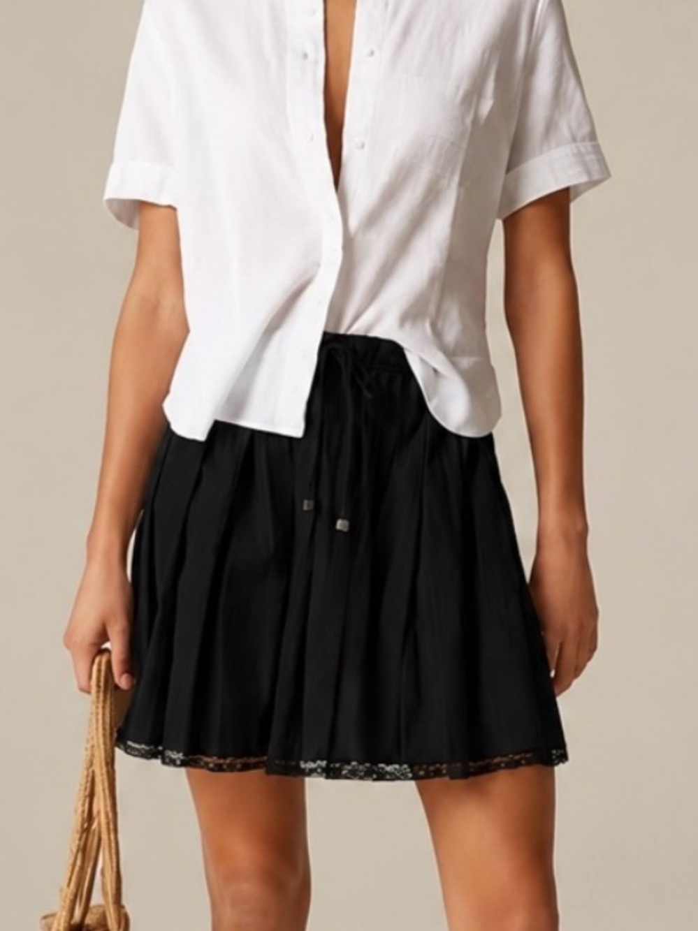 Black Pleated Mini Skirt - Women's Summer Skirt